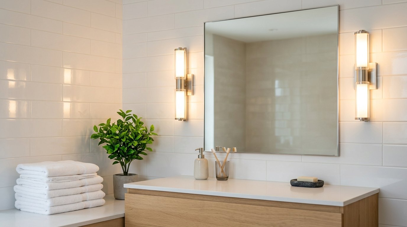 entdecken sie 7 praktische tipps für helle farben und optimale beleuchtung im fensterlosen badezimmer zur wohlfühl-atmosphäre