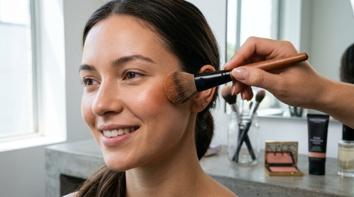 erfahren Sie, wie Sie Bronzer und Rouge richtig platzieren, um Ihr Gesicht professionell zu modellieren und einen perfekten Lifting-Effekt zu erzielen