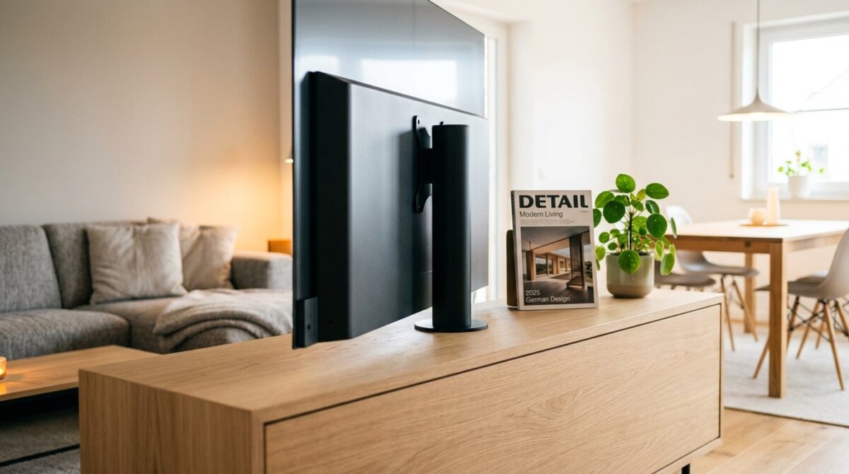entdecken Sie, wie Innenarchitekten TV-Möbel neu positionieren, um Wohnzimmer optisch größer und moderner zu gestalten