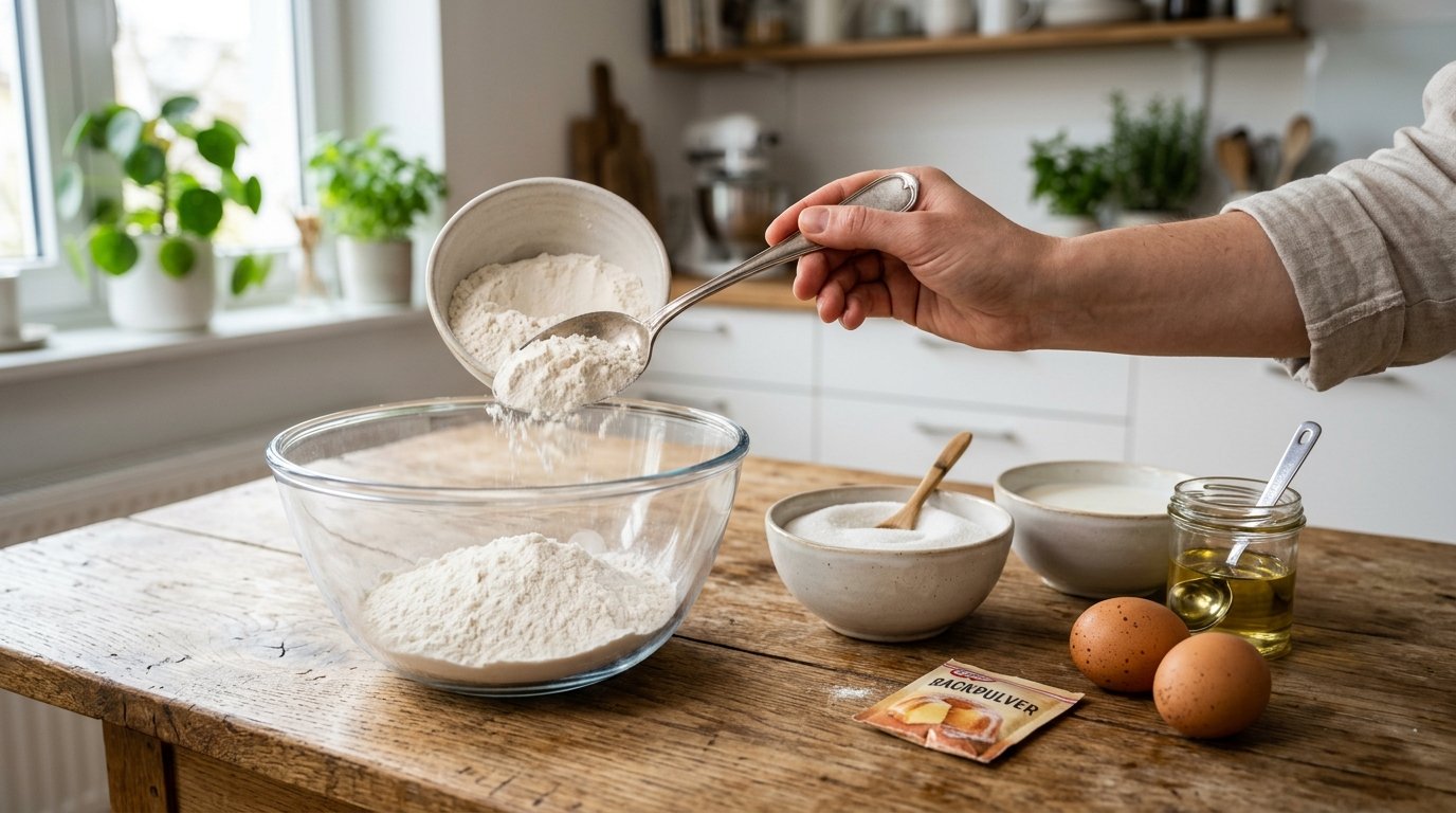 entdecken Sie die praktische 12-Löffel-Methode für lockeren Kuchen ohne Waage - schnell, einfach und gesünder in wenigen Minuten zubereitet