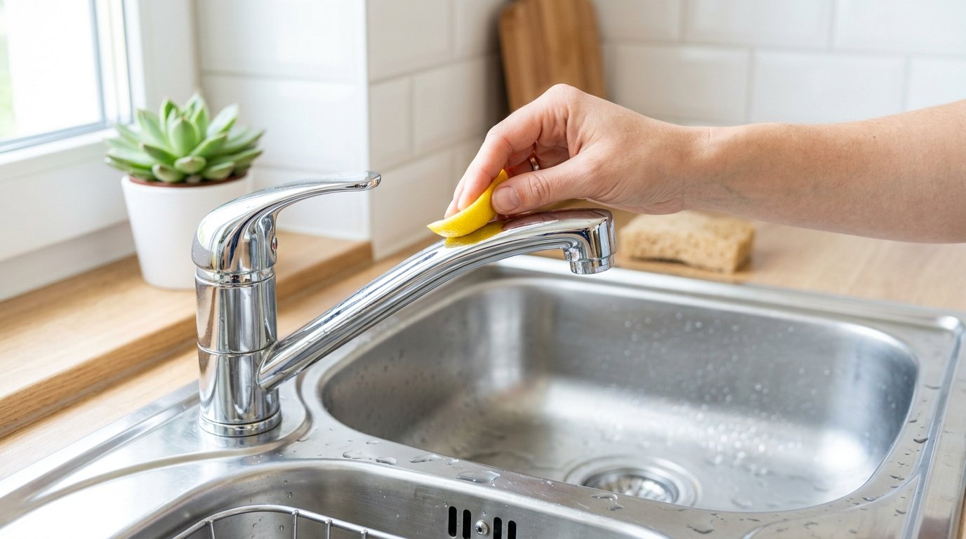 entdecken Sie die einfache 2-Minuten-Geste, um stumpfe Küchenbereiche natürlich zum Glänzen zu bringen ohne teure Reiniger