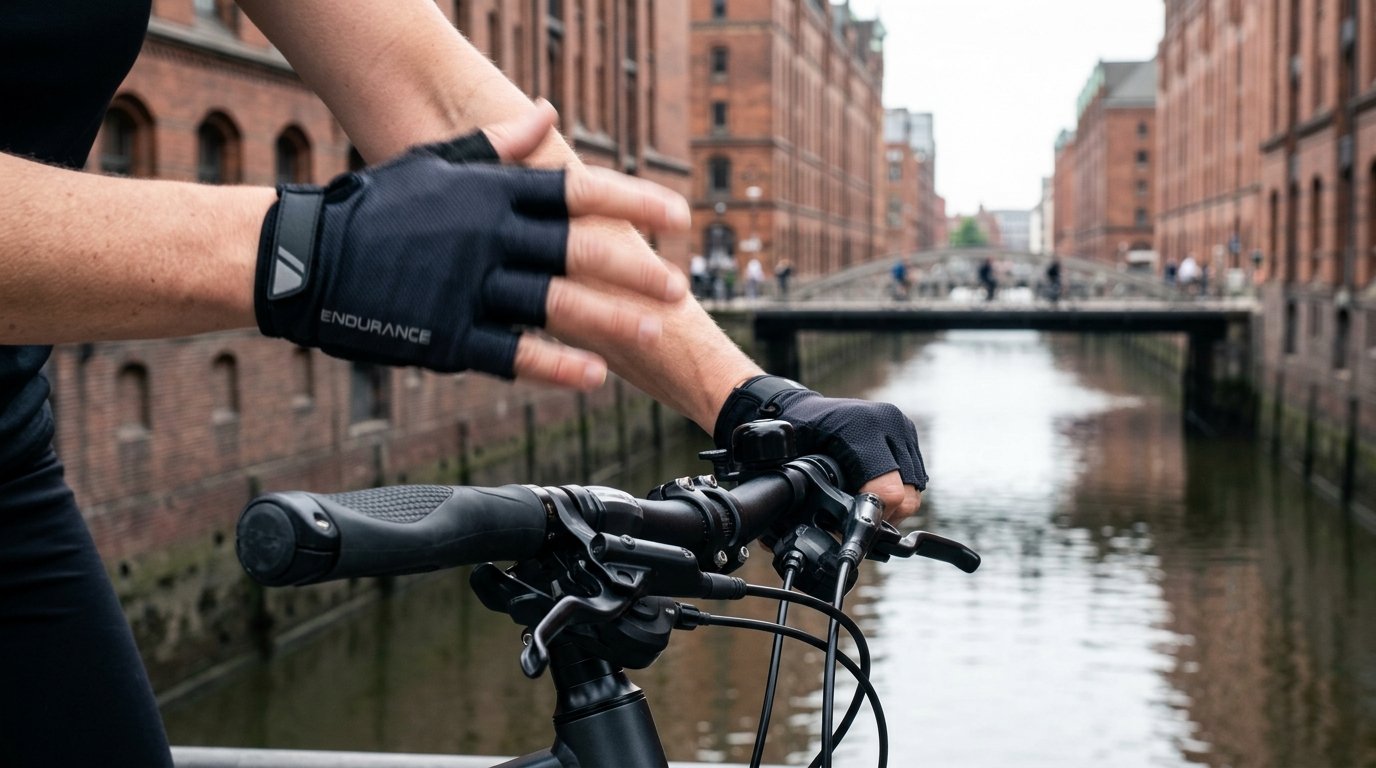 entdecken Sie die universelle Geste der Radfahrer: das verzweifelte Handwedeln, um Taubheit in den Fingern während der Fahrt zu bekämpfen