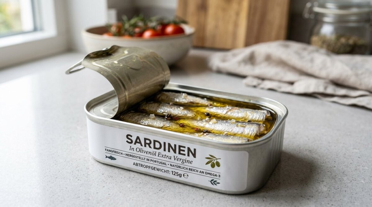 entdecken Sie, welches übersehene Wort auf Sardinen-Dosen ihre wertvollen Omega-3-Fettsäuren zerstört und wie Sie gesunde Konserven wählen