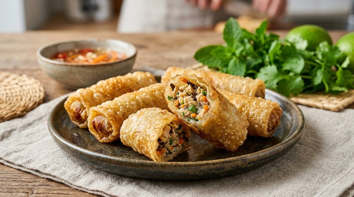 entdecken Sie das Geheimnis für knusprig-saftige Mini-Nems mit Huhn, die in Minuten vom Tisch verschwinden - einfach selber machen