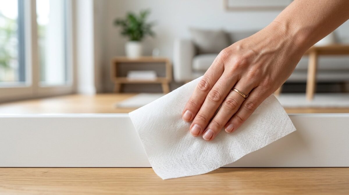 entdecken Sie den genialen Haushaltstrick mit einem einfachen Waschküchen-Zubehör, um Fußleisten staubfrei zu halten und wochenlang von lästigem Putzen befreit zu sein