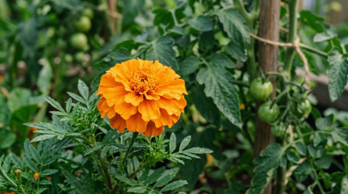 entdecken Sie, wie Tagetes Ihren Gemüsegarten vor Schädlingen schützen und gleichzeitig mit ihrer leuchtenden Blütenpracht begeistern