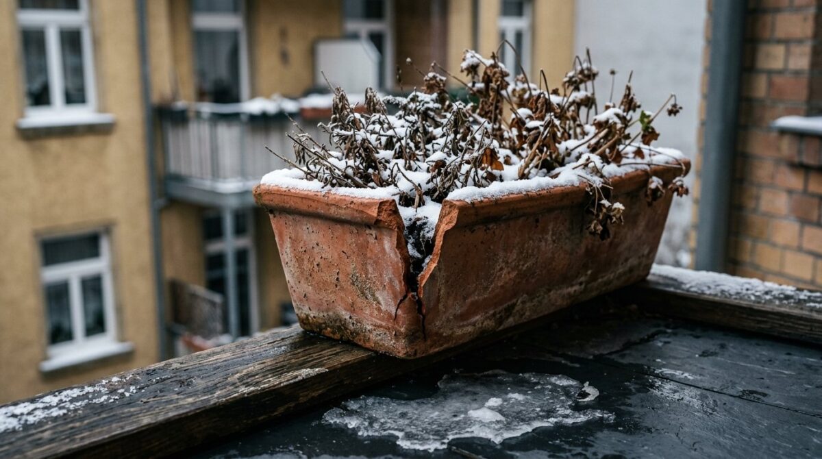 entdecken Sie die 3 häufigsten Fehler, die Blumenkästen im Winter zerstören und wie Sie Ihre Balkonpflanzen richtig schützen