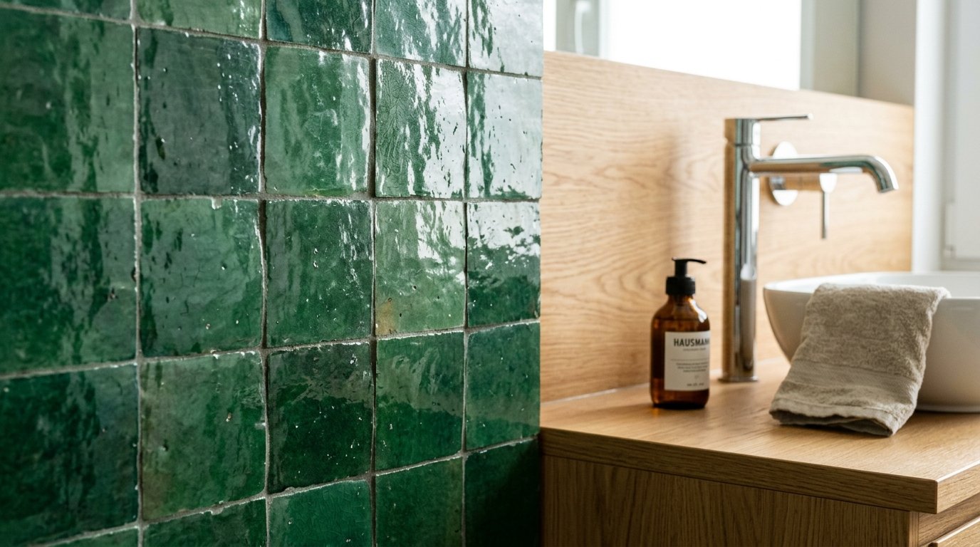 entdecken Sie, wie marokkanische Zellige-Fliesen Ihr Badezimmer in eine luxuriöse Wellness-Oase verwandeln und traditionelle Handwerkskunst in modernen deutschen Wohnraum bringen