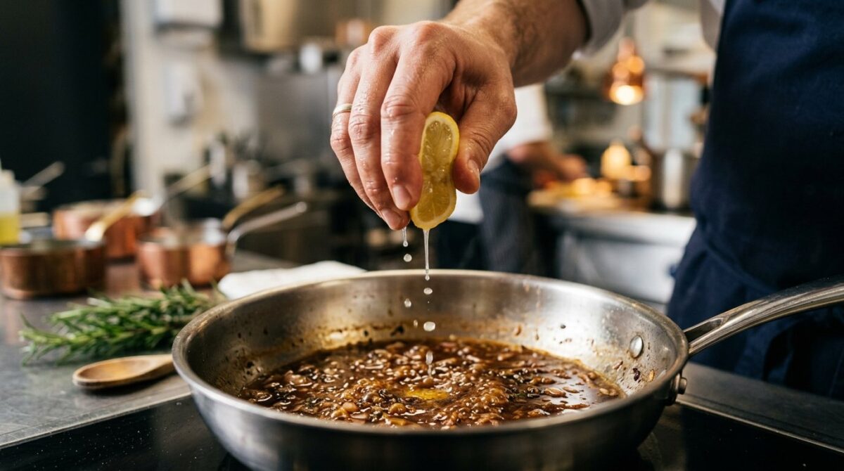 erfahren Sie, wie Profiköche mit einer einfachen 3-Minuten-Technik fade Soßen in geschmackvolle Meisterwerke verwandeln